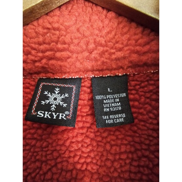 Skylar Full Zip Fleece Jacket Women's Size Large Red Cozy Sherpa Style - Picture 4 of 7